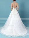 Ball Gown Halter Tulle Sweep Train Beading Wedding Dresses #Milly00023223