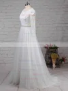 Princess Scoop Neck Lace Tulle Sweep Train Beading Wedding Dresses #Milly00023246