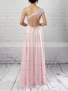 A-line One Shoulder Chiffon Floor-length Appliques Lace Prom Dresses #Milly020105091