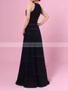 A-line Scoop Neck Chiffon Floor-length Sashes / Ribbons Bridesmaid Dresses #Milly01013472