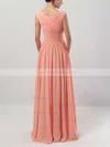 A-line V-neck Chiffon Floor-length Ruffles Bridesmaid Dresses #Milly01013494