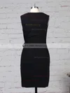 Sheath/Column V-neck Silk-like Satin Short/Mini Pockets Prom Dresses #Milly020105901