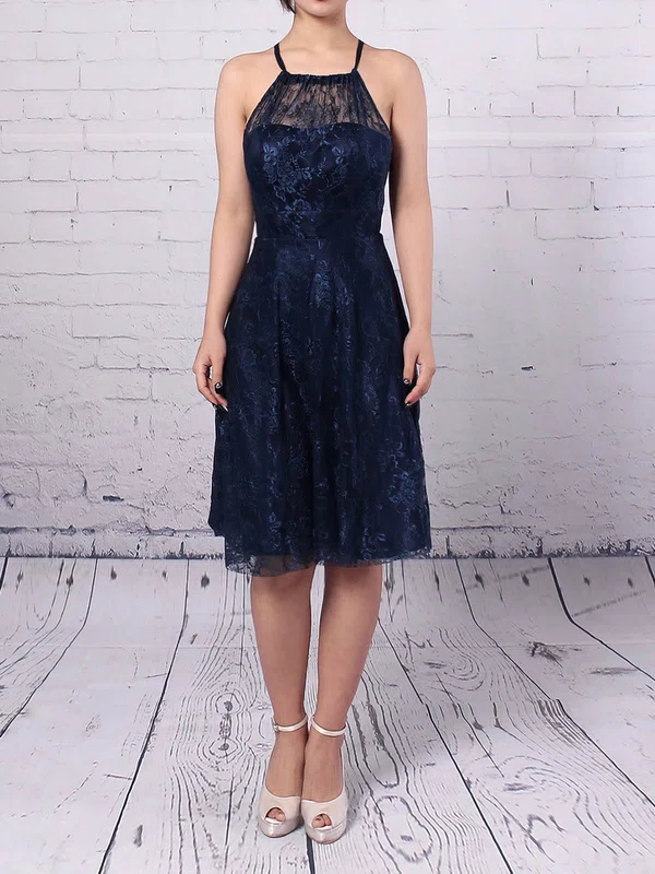 Sheath/Column Scoop Neck Lace Short/Mini Prom Dresses #Milly020105902