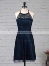 Sheath/Column Scoop Neck Lace Short/Mini Prom Dresses #Milly020105902
