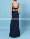 Sheath/Column V-neck Silk-like Satin Floor-length Beading Prom Dresses #Milly020106423