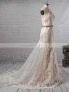 Trumpet/Mermaid Sweetheart Lace Tulle Watteau Train Sashes / Ribbons Wedding Dresses #Milly00023140