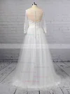 A-line Scoop Neck Tulle Floor-length Appliques Lace Wedding Dresses #Milly00023348