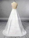 Ball Gown Halter Satin Sweep Train Ruffles Wedding Dresses #Milly00023424