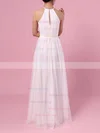 A-line Scoop Neck Tulle Floor-length Wedding Dresses #Milly00023455