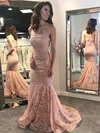 Trumpet/Mermaid Strapless Lace Sweep Train Prom Dresses #Milly020106440