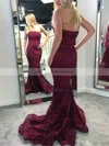 Trumpet/Mermaid Strapless Lace Sweep Train Prom Dresses #Milly020106440