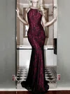 Sheath/Column Floor-length Scoop Neck Lace Prom Dresses #Milly020106460