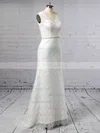Trumpet/Mermaid V-neck Lace Sweep Train Sashes / Ribbons Wedding Dresses #Milly00023378