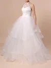 Ball Gown Halter Tulle Sweep Train Lace Wedding Dresses #Milly00023421