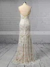 Trumpet/Mermaid V-neck Lace Sweep Train Beading Wedding Dresses #Milly00023428