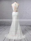 Trumpet/Mermaid Scoop Neck Lace Sweep Train Sashes / Ribbons Wedding Dresses #Milly00023457