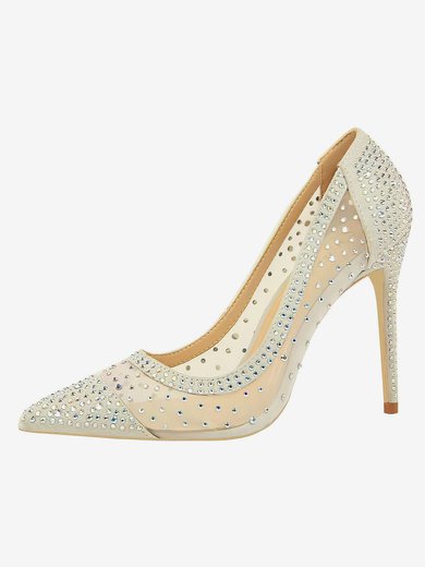 Women's Pumps Stiletto Heel Silver Leatherette Wedding Shoes #Milly03030871