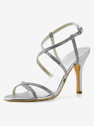 Women's Sandals Stiletto Heel Sparkling Glitter Wedding Shoes #Milly03030891