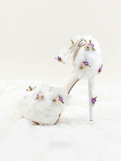 Women's Pumps Stiletto Heel White Leatherette Wedding Shoes #Milly03030910