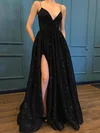Ball Gown/Princess Sweep Train V-neck Glitter Formal Dresses PT020106505