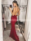Trumpet/Mermaid V-neck Sequined Floor-length Prom Dresses #Milly020106525