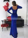 Trumpet/Mermaid Scoop Neck Sequined Floor-length Prom Dresses #Milly020106527