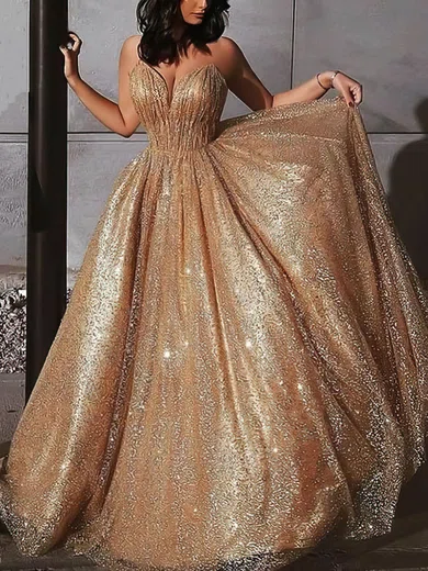 Gold princess prom dress sale