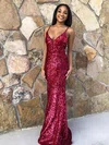 Sheath/Column Floor-length V-neck Sequined Prom Dresses #Milly020106549