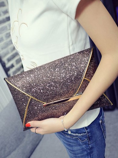 Black Casual & Shopping PU Sequin Personalized Handbags #Milly03160301