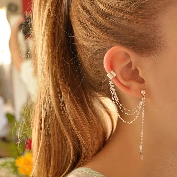 Ladies' Alloy Silver Pierced Earrings #Milly03080155