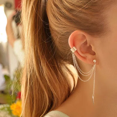 Ladies' Alloy Silver Pierced Earrings #Milly03080155