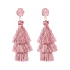 Ladies' Tassel Pink Pierced Earrings #Milly03080162