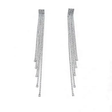 Ladies' Crystal Silver Pierced Earrings #Milly03080168
