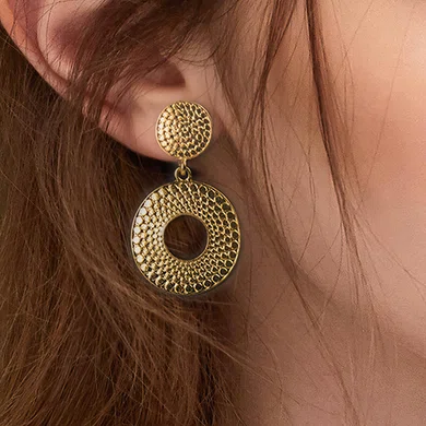 Ladies' Alloy Gold Pierced Earrings #Milly03080171