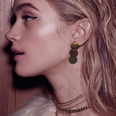 Ladies' Alloy Blue Pierced Earrings #Milly03080175