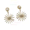 Ladies' Crystal Gold Pierced Earrings #Milly03080176