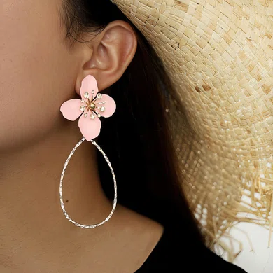 Ladies' Alloy White Pierced Earrings #Milly03080180