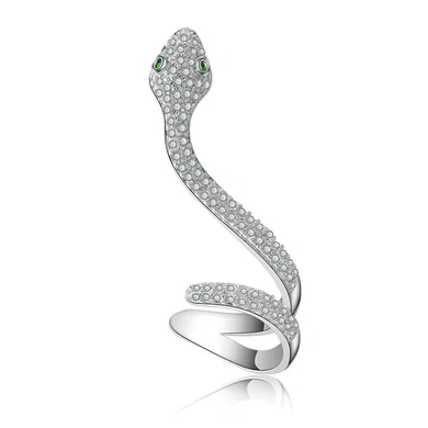 Ladies' Zircon White Earclip Earrings #Milly03080190