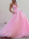 Ball Gown/Princess Floor-length V-neck Glitter Pockets Prom Dresses #Milly020106872