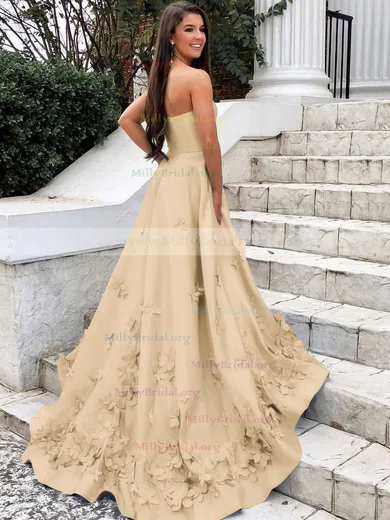 Champagne ball gown prom 2024 dresses