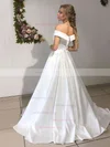 Ball Gown Off-the-shoulder Satin Floor-length Wedding Dresses #Milly00023628