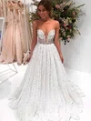 Ball Gown Illusion Tulle Sweep Train Wedding Dresses With Beading #Milly00023688