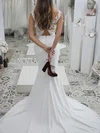 Trumpet/Mermaid Illusion Stretch Crepe Sweep Train Wedding Dresses With Appliques Lace #Milly00023703