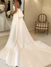 Ball Gown/Princess Straight Satin Court Train Wedding Dresses With Bow #Milly00023734