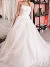 Ball Gown/Princess Straight Organza Sweep Train Wedding Dresses With Ruffles #Milly00023740