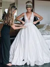 Ball Gown V-neck Glitter Court Train Wedding Dresses With Beading #Milly00023806