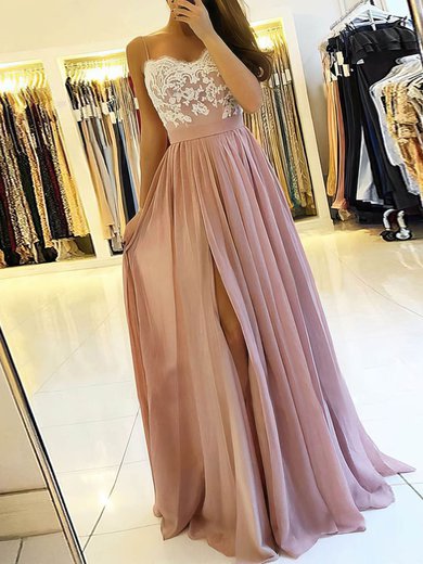 A-line Sweetheart Chiffon Prom Dresses With Appliques #Milly020106471