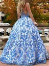 Princess Scoop Neck Lace Floor-length Pockets Prom Dresses #Milly020106790