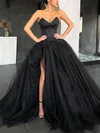 Ball Gown/Princess Sweep Train V-neck Tulle Beading Prom Dresses #Milly020106876
