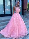 Ball Gown/Princess Sweep Train Scoop Neck Tulle Beading Prom Dresses #Milly020106879